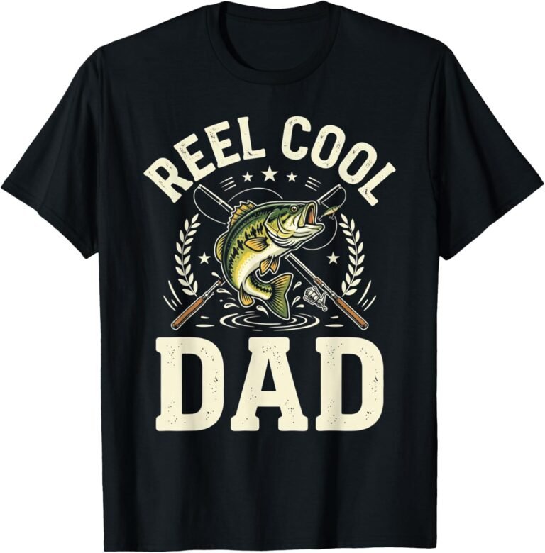 Reel Cool Dad Shirt, Wreath Crest Angler Tee, Fishing Dad Gift design