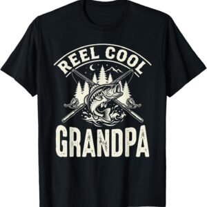Reel Cool Grandpa Shirt, Moonlight Lake Crest Tee, Fishing Papaw Gift