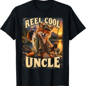 Reel Cool Uncle Shirt, Fox Fisherman Angler Tee, Fishing Uncle Gift