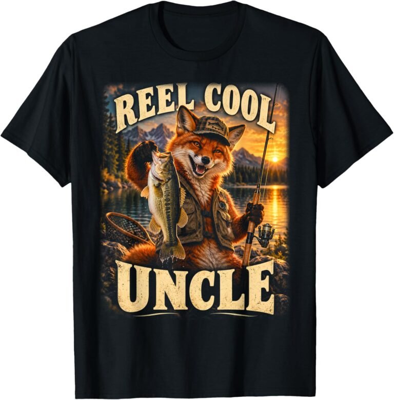 Reel Cool Uncle Shirt, Fox Fisherman Angler Tee, Fishing Uncle Gift design