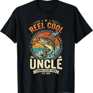 Reel Cool Uncle Shirt, Vintage Legend Badge Tee, Fishing Uncle Gift