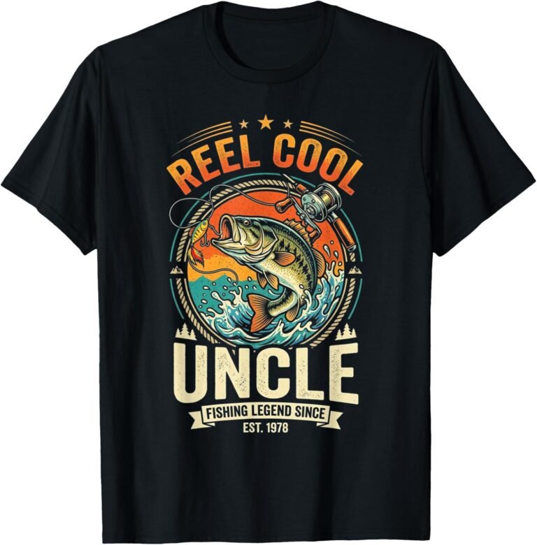 Reel Cool Uncle Shirt, Vintage Legend Badge Tee, Fishing Uncle Gift design