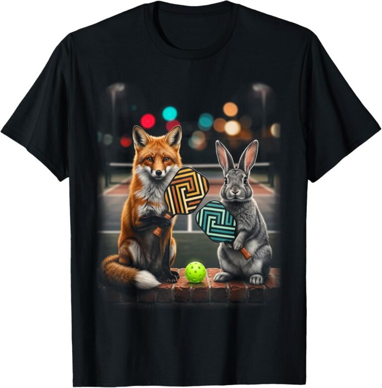 Fox & Rabbit Pickleball Team Shirt, Funny Duo Tee, Pickleball Gift design