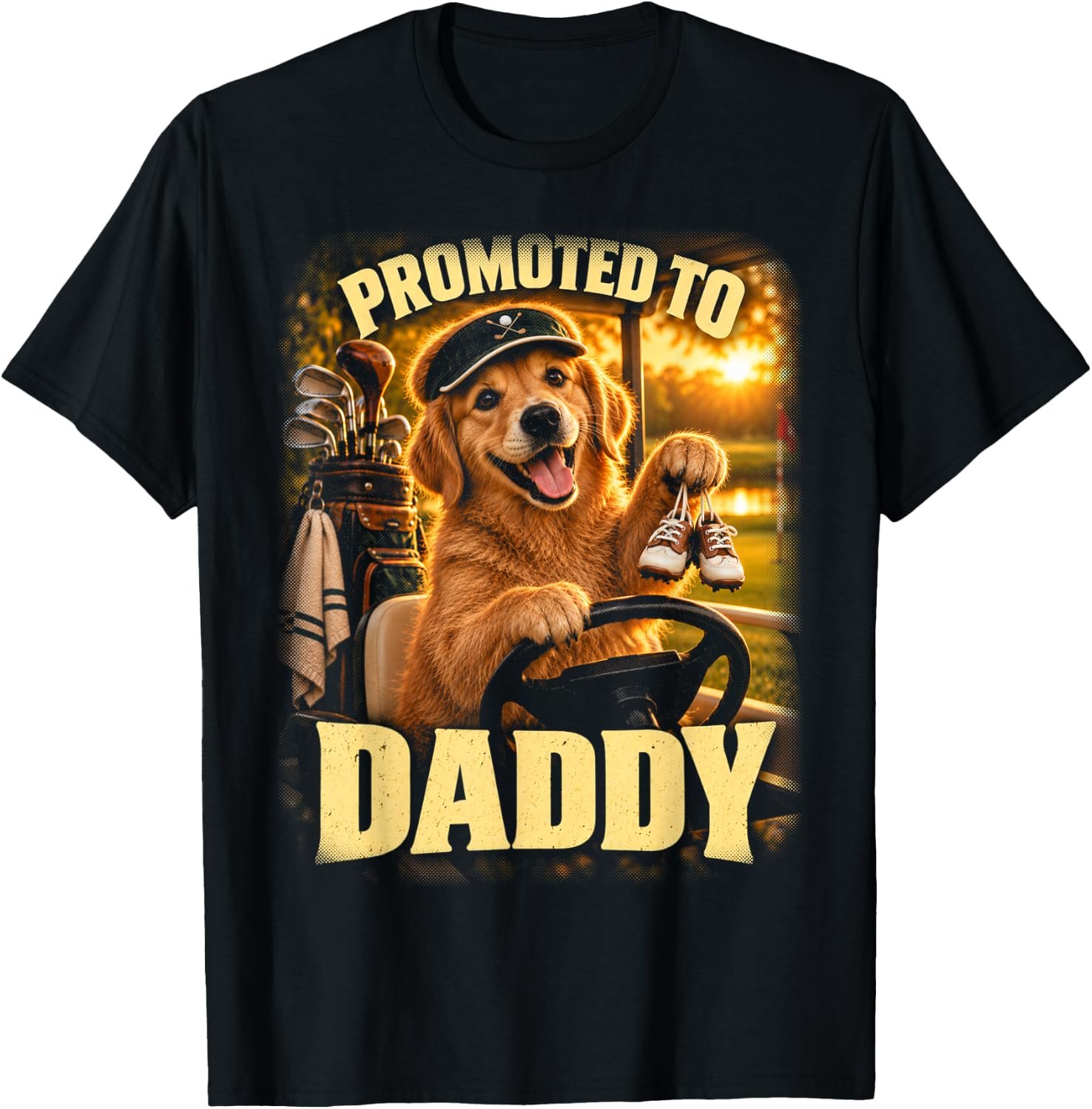 Promoted To Daddy Golf Announcement Shirt, Golfing Father Tee, Golf Dad Reveal Gift