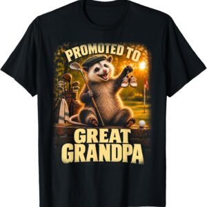 Promoted To Great Grandpa Golf Announcement Shirt, Funny Golfer Tee, Golf Grandpa Reveal Gift