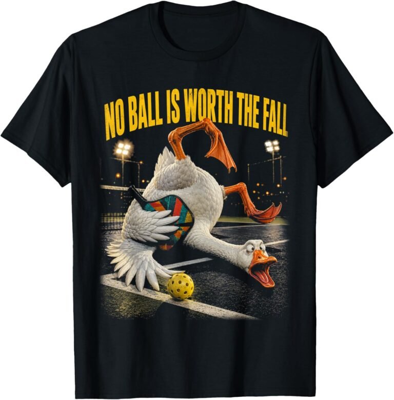 Goose Pickleball Wipeout Shirt, No Ball Is Worth The Fall Tee, Funny Pickleball Gift design