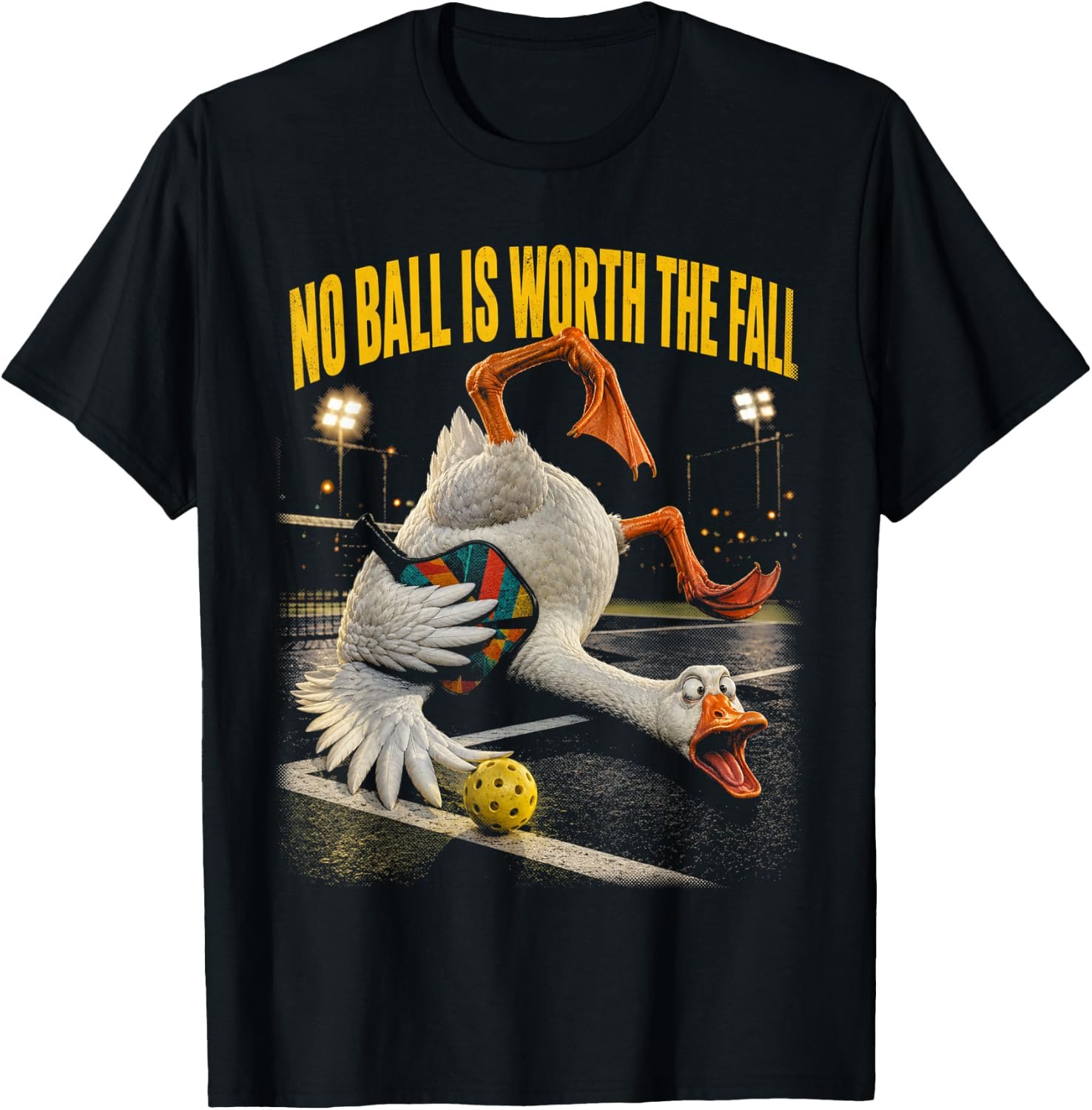 Goose Pickleball Wipeout Shirt, No Ball Is Worth The Fall Tee, Funny Pickleball Gift