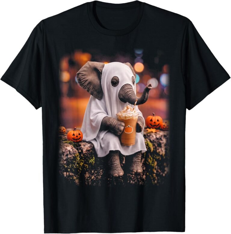 Elephant Ghost Halloween Shirt | Spooky Elephant Ghost Graphic Tee | Cute Halloween Costume Gift design