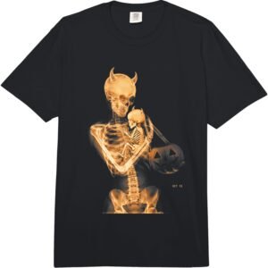 Momster Shirt, Gothic X-Ray Skeleton Mom Halloween Tee, Funny Spooky Mom Gift, Winged Skeleton Mother Graphic