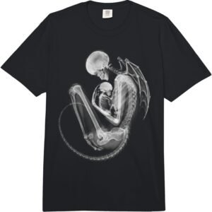 Momster Horned Skeleton Mom and Baby Halloween Tee