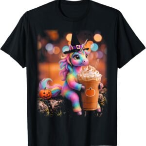 Cute Unicorn Witch Halloween Shirt | Spooky Cute Unicorn Witch Graphic Tee | Cute Halloween Costume Gift