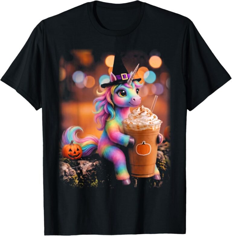 Cute Unicorn Witch Halloween Shirt | Spooky Cute Unicorn Witch Graphic Tee | Cute Halloween Costume Gift design