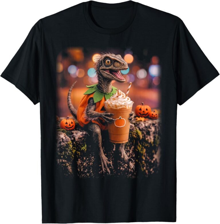 Raptor Dinosaur Halloween Shirt | Spooky Raptor Dinosaur Graphic Tee | Cute Halloween Costume Gift design