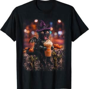 Unhinged Black Cat Dragon Pumpkin Spice Latte Halloween