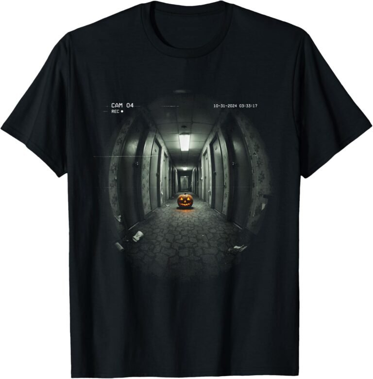 Weirdcore Shirt, Glowing Jack-O-Lantern Hallway Halloween Tee, Liminal Horror Gift design
