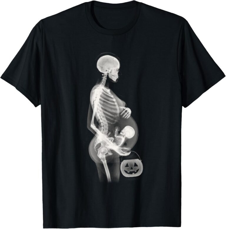 Weirdcore Shirt, Pregnant Skeleton Silhouette Halloween Tee, Eerie Horror Gift design