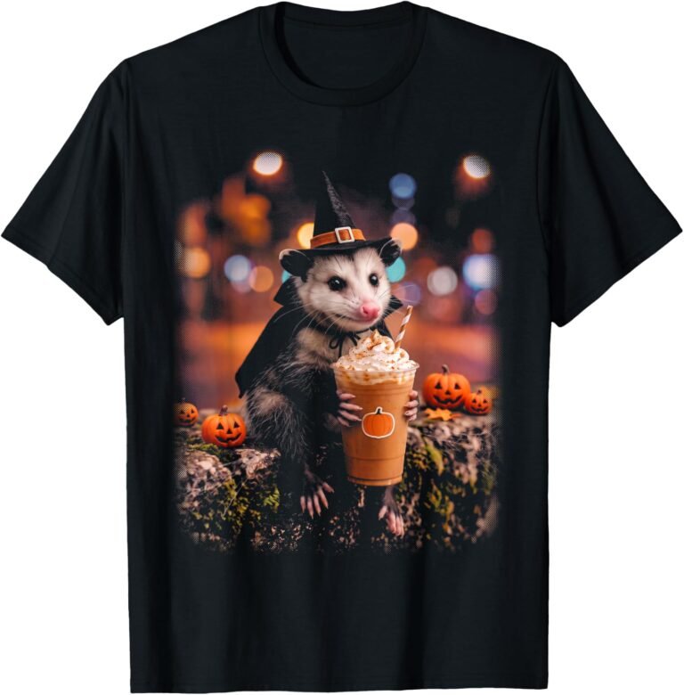 Witch Opossum Halloween Shirt | Spooky Witch Opossum Graphic Tee | Cute Halloween Costume Gift design