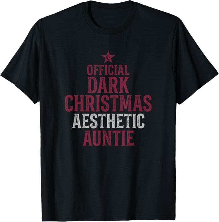 Official Dark Christmas Aesthetic Auntie Shirt, Christmas Tree Tee, Holiday Auntie Gift design