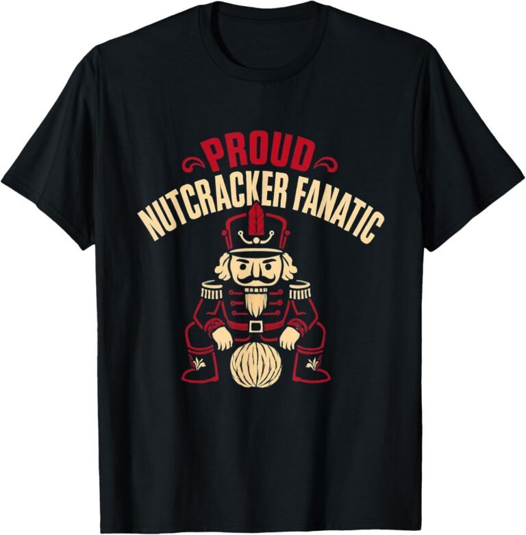 Proud Nutcracker Fanatic Shirt, Bold Amber Holiday Art Tee, Christmas Gift design