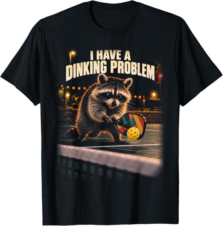 I Have A Dinking Problem Raccoon Shirt, Pickleball Net Rally Tee, Funny Pickleball Gift design