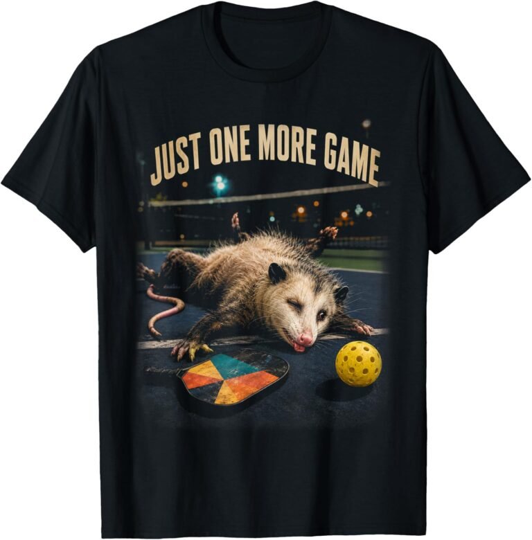 Just One More Game Opossum Shirt, Pickleball Face Plant Tee, Funny Pickleball Gift design