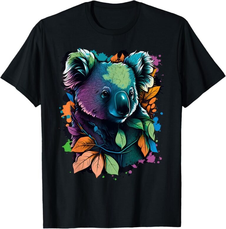 Colorful Koala Bear Shirt, Cute Wildlife Tee, Nature Lover Gift design