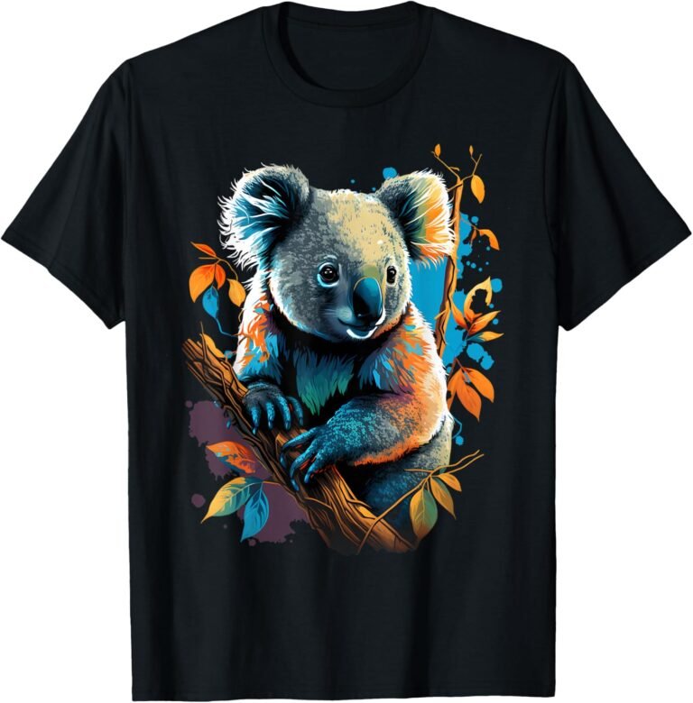 Colorful Koala Bear Shirt, Cute Wildlife Tee, Nature Lover Gift design