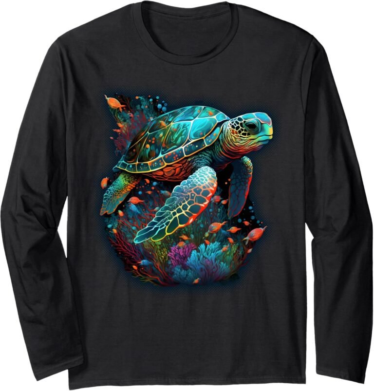 Colorful Sea Turtle Shirt, Ocean Coral Tee, Wildlife Lover Gift design
