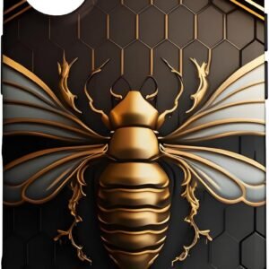 Golden Bee Phone Case, Honeycomb Art iPhone Case, Bee Lover Gift
