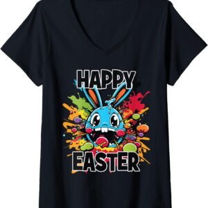 Happy Easter Bunny Eggs Shirt, Colorful Easter Tee, Easter Gift