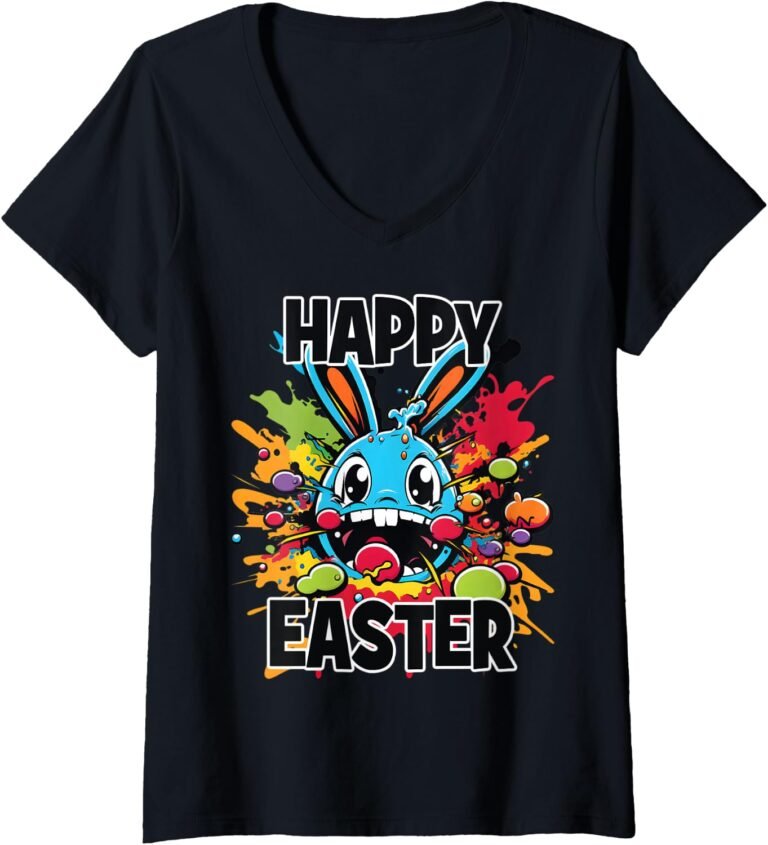 Happy Easter Bunny Eggs Shirt, Colorful Easter Tee, Easter Gift design