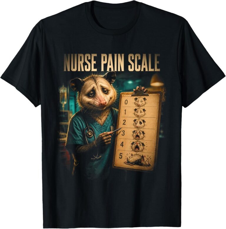 Nurse Pain Scale Shirt, Funny Opossum Tee, Nurse Gift design