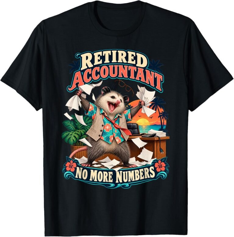 Retired Accountant Shirt, No Numbers Opossum Tee, Accountant Retirement Gift design