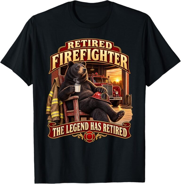Retired Firefighter Shirt, Legend Has Retired Bear Tee, Firefighter Retirement Gift design