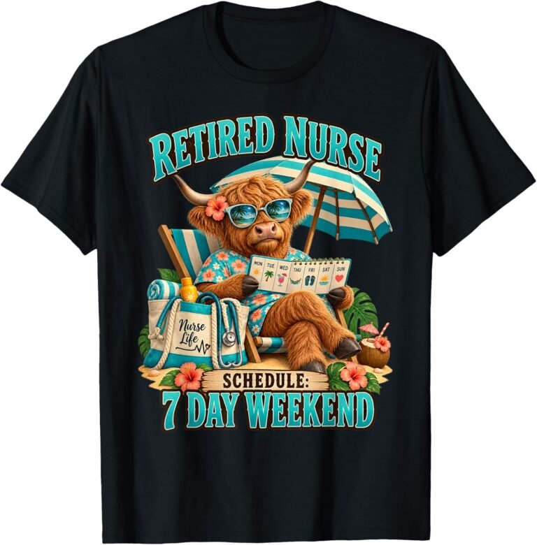 Retired Nurse Shirt, 7 Day Weekend Beach Cow Tee, Nurse Retirement Gift design