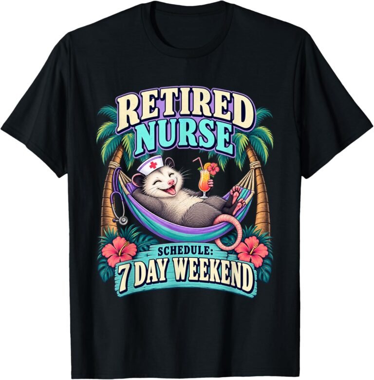 Retired Nurse Shirt, 7 Day Weekend Opossum Tee, Nurse Retirement Gift design