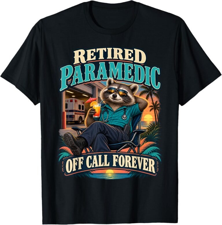 Retired Paramedic Shirt, Off Call Forever Raccoon Tee, Paramedic Retirement Gift design