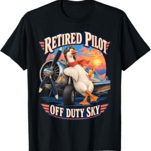 Retired Pilot Shirt, Off Duty Sky Goose Tee, Pilot Retirement Gift