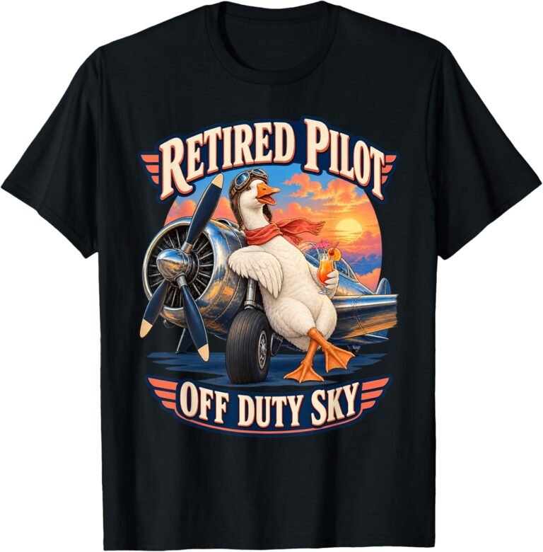 Retired Pilot Shirt, Off Duty Sky Goose Tee, Pilot Retirement Gift design