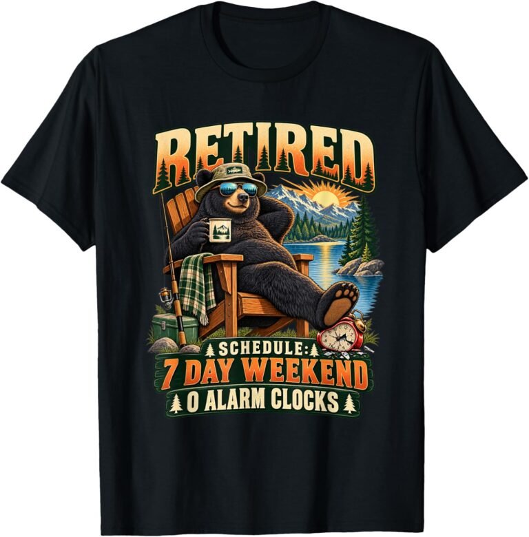 Retired Schedule Bear Shirt, 7 Day Weekend Tee, Retirement Gift design