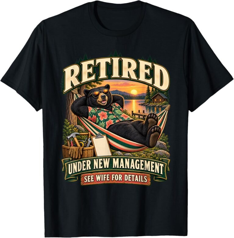 Retired Under Spouse Management Shirt, Bear Outdoor Tee, Funny Retirement Gift design