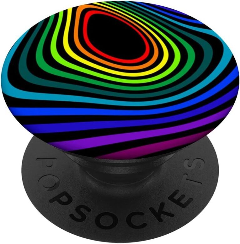 Retro Rainbow Swirl PopGrip, Colorful Groovy Phone Grip, 70s Style Gift design