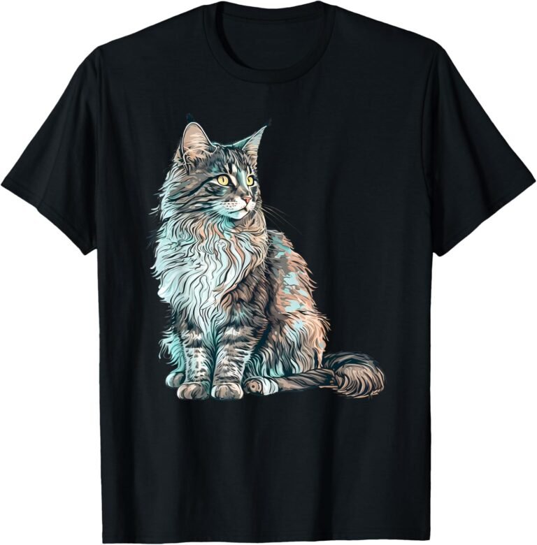 Maine Coon Cat Mom Shirt, Colorful Cat Breed Tee, Cat Mom Gift design