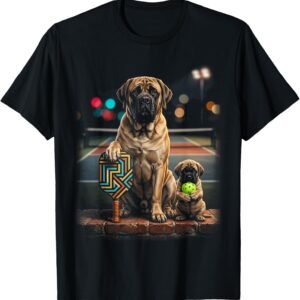 Mastiff Pickleball Duo Shirt, Puppy Paddle Pair Tee, Dog Lover Gift