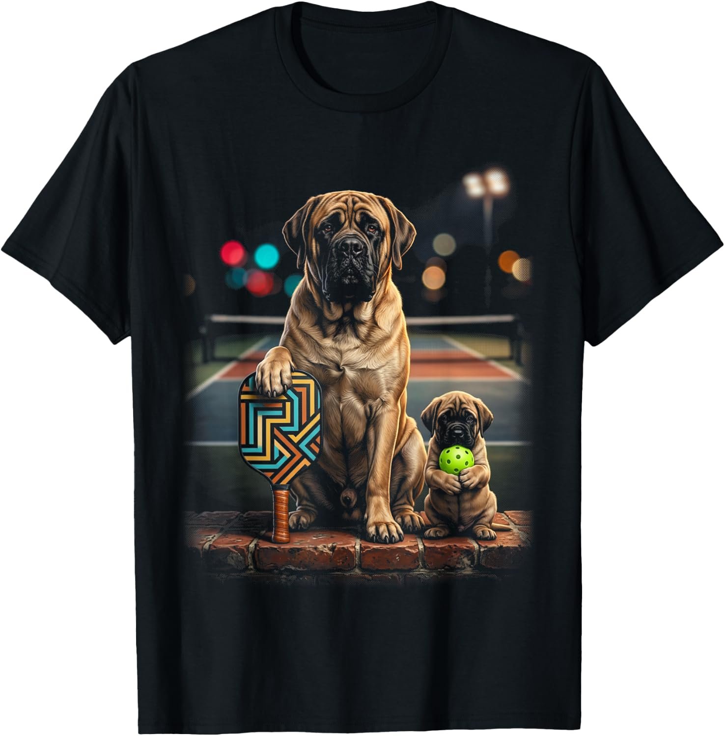 Mastiff Pickleball Duo Shirt, Puppy Paddle Pair Tee, Dog Lover Gift