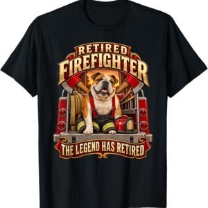 Retired Firefighter Shirt, Funny Bulldog Tee, Retirement Gift