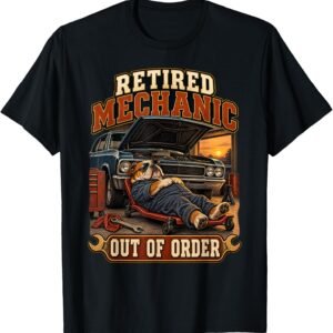Retired Mechanic Shirt, Funny Bulldog Tee, Retirement Gift