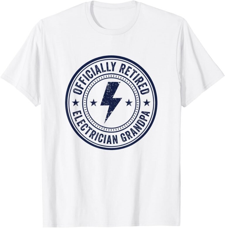Officially Retired Electrician Shirt, Funny Grandpa Retirement Badge Tee, Retirement Gift design