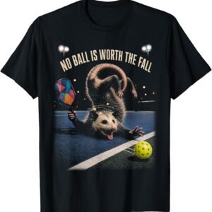 Opossum Pickleball Wipeout Shirt, No Ball Is Worth The Fall Tee, Funny Pickleball Gift
