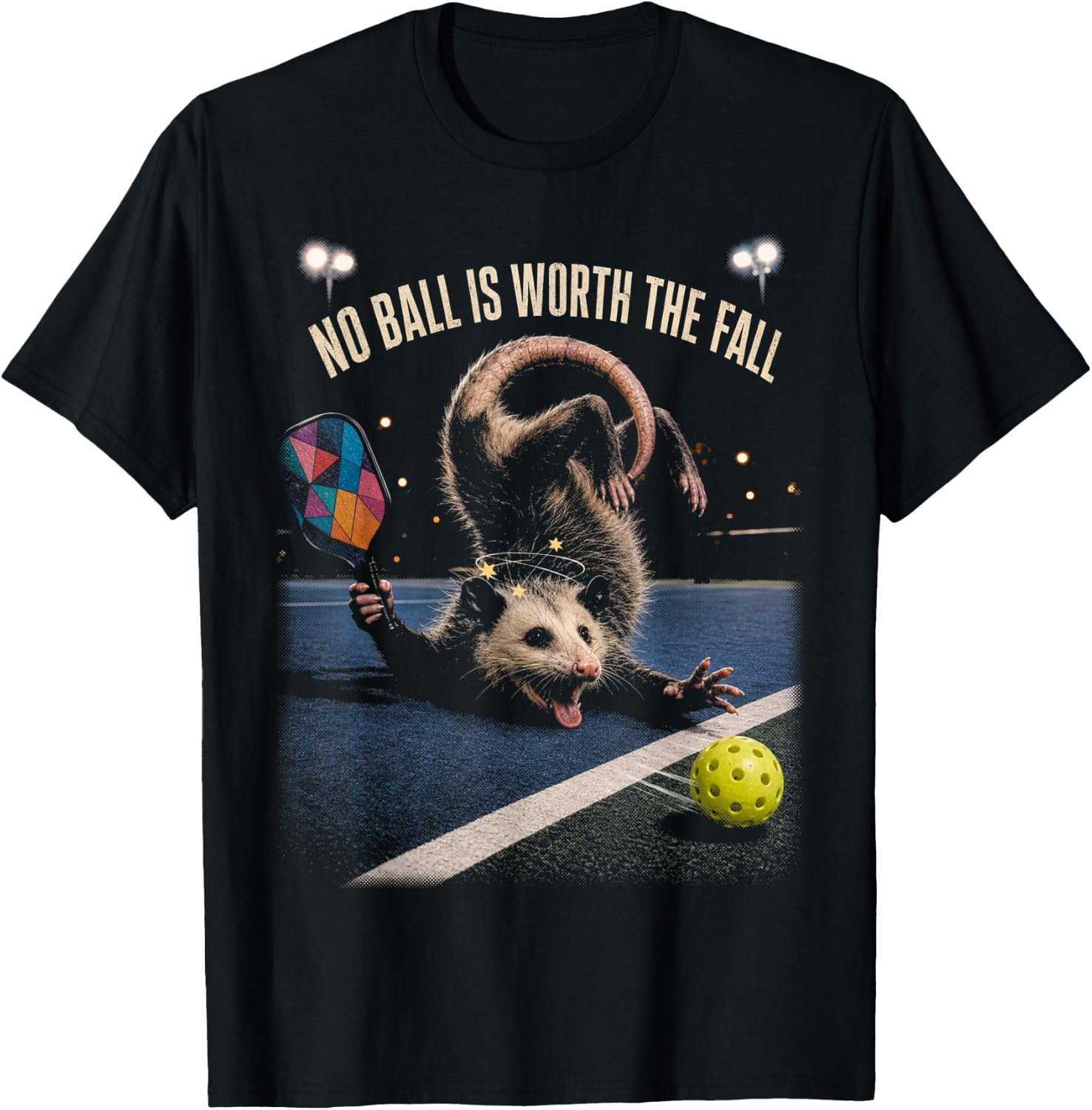 Opossum Pickleball Wipeout Shirt, No Ball Is Worth The Fall Tee, Funny Pickleball Gift